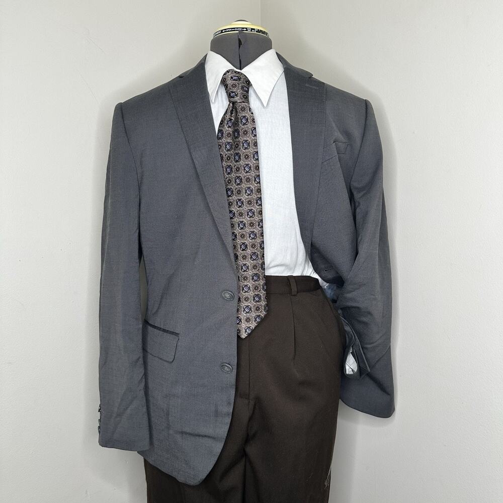 38S Blazer Gray Wool 2 Button Mens Medium 42" Sport Coat Suit Jacket Express